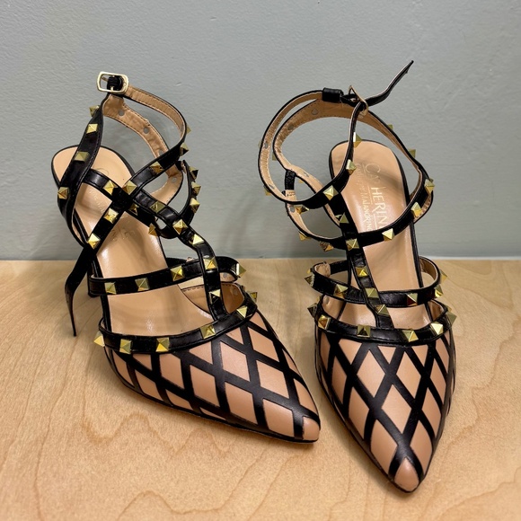 Catherine Malandrino Rock Stud Ankle Heels - Picture 1 of 3